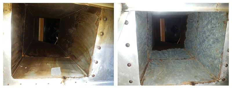 iQ Group Water and Air Hygiene Kitchen Grease Cleaning Before and After