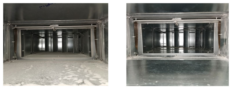 iQ Group Water and Air Hygiene Duct Cleaning Before and After